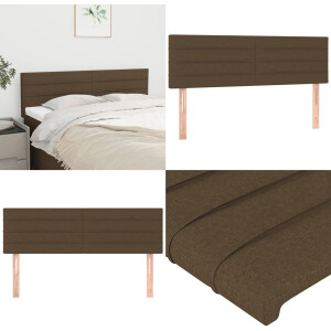 vidaXL Hoofdborden 2 st 72x5x78/88 cm stof donkerbruin - Hoofdbord - Hoofdborden - Hoofdeinde - Houten Hoofdbord
