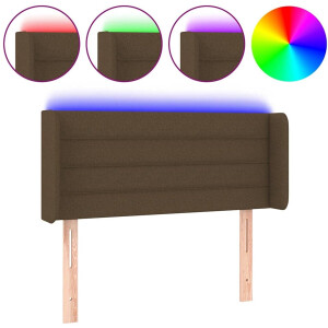 vidaXL - Hoofdbord - LED - 103x16x78/88 - cm - stof - donkerbruin
