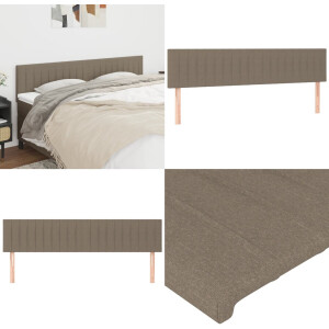 vidaXL Hoofdborden 2 st 90x5x78/88 cm stof taupe - Hoofdbord - Hoofdborden - Hoofdeinde - Houten Hoofdbord