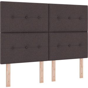 vidaXL - Boxspring - bed - met - matras - Donkerbruin - 140 - x - 200 - cm - Stof