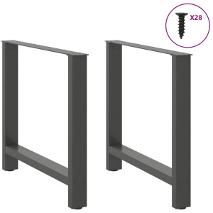 vidaXL Salontafelpoten - 70x73 cm - Staal - Antraciet Salontafelpoten - Tafelpoten - Metalen Tafelpoten - Zwarte Tafelpoten - Moderne Tafelpoten
