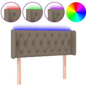 vidaXL - Hoofdbord - LED - 103x16x78/88 - cm - stof - taupe