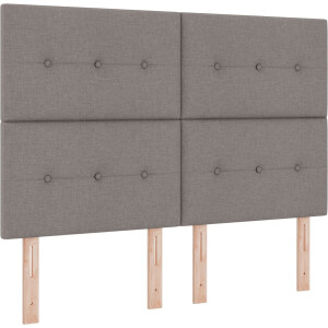 vidaXL - Boxspring - bed - met - hoofdeinde - Taupe - 140 - x - 190 - cm - Stof