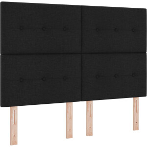 vidaXL - Boxspring - bed - met - LED-stripverlichting - Zwart - 160 - x - 200 - cm - Stof