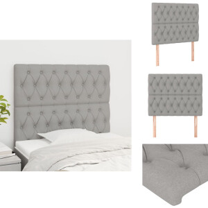 vidaXL Hoofdbord - Hoofdborden - Hoofdeinde - Houten Hoofdbord - Hoofdborden 2 st 100x7x78/88 cm stof lichtgrijs