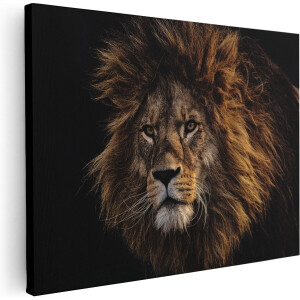 Artaza Canvas Schilderij Leeuw - Leeuwenkop - 80x60 - Foto Op Canvas - Canvas Print