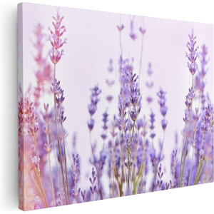 Artaza Canvas Schilderij Paarse Lavendel Bloemen  - 40x30 - Klein - Foto Op Canvas - Canvas Print