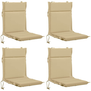 vidaXL - 4-delige - hoogrugkussen - GEMERT - 4 - pcs - 100% - Polyester - Beige