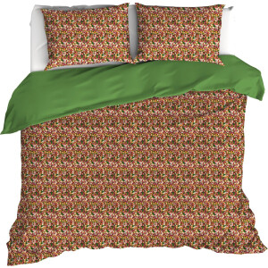 De Witte Lietaer Dekbedovertrek Flowerpower, Green Bee - 200 x 200/220 - Katoen Percal