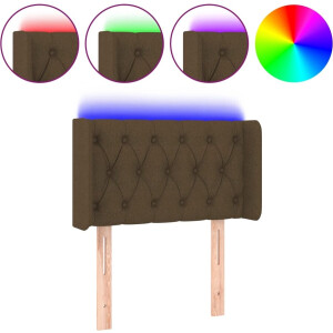 vidaXL - Hoofdbord - LED - 83x16x78/88 - cm - stof - donkerbruin