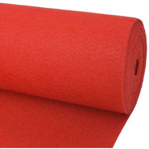 vidaXL - Tapijt - Effen - Rood - 1,2 - x - 12 - m - Polyester
