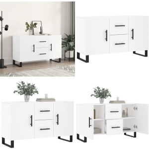 vidaXL Dressoir 100x36x60 cm bewerkt hout wit - Dressoir - Dressoirs - Kast - Wandkast