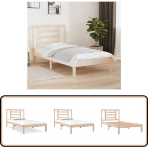 vidaXL Bedframe - Massief Grenenhout - 90x190 cm Houten Bedframe - Bedframe Massief Hout - Enkel Bed - Houten Bed - VidaXL Bedframe