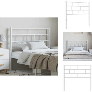 vidaXL Hoofdbord - Hoofdborden - Hoofdeinde - Metalen Hoofdbord - Hoofdbord 100 cm metaal wit