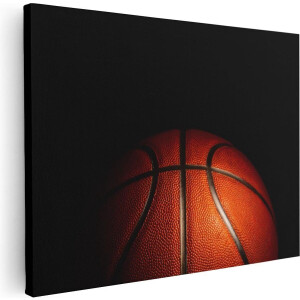Artaza Canvas Schilderij Basketbal op een Zwarte Achtergrond - 80x60 - Foto Op Canvas - Canvas Print
