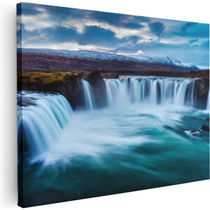 Artaza Canvas Schilderij Watervallen In Het Blauw Groene Water - 40x30 - Klein - Foto Op Canvas - Canvas Print