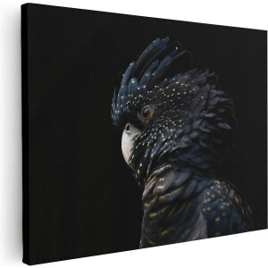 Artaza Canvas Schilderij Zwarte Kaketoe - 40x30 - Klein - Foto Op Canvas - Canvas Print