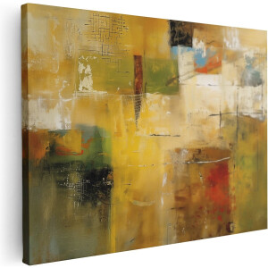 Artaza Canvas Schilderij Abstract - 120x90 cm - Groot - Wanddecoratie Woonkamer - Muurdecoratie Goud - Schilderijen Op Canvas