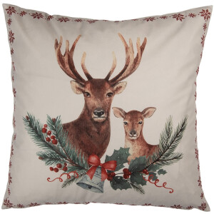 Clayre & Eef Kussenhoes 45x45 cm Beige Polyester Hert