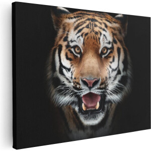 Artaza Canvas Schilderij Tijgerkop - Tijger - 80x60 - Foto Op Canvas - Canvas Print