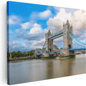 Artaza Canvas Schilderij Tower Bridge - 80x60 cm - Wanddecoratie Londen - Muurdecoratie Skyline - Schilderijen Op Canvas