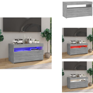 vidaXL - Tv-meubel - met - LED-verlichting - 75x35x40 - cm - grijs - sonoma - eiken