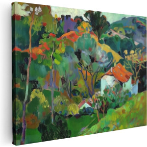 Artaza Canvas Schilderij Kunstwerk van een Huis op een Heuvel - 40x30 - Klein - Foto Op Canvas - Canvas Print