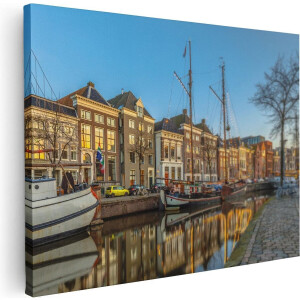 Artaza Canvas Schilderij Groningen Hoge der A Haven - 40x30 - Klein - Foto Op Canvas - Canvas Print