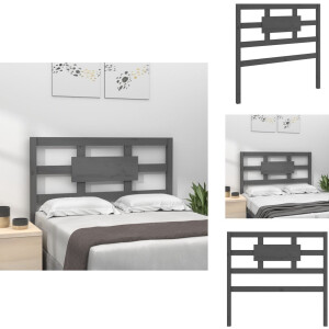 vidaXL Hoofdbord - Hoofdborden - Hoofdeinde - Houten Hoofdbord - Hoofdbord 95,5x4x100 cm massief grenenhout grijs