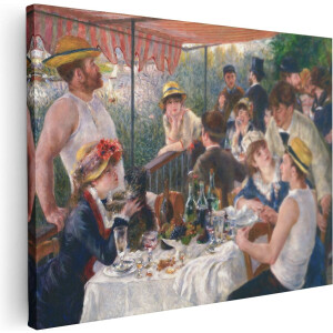 Artaza Canvas Schilderij Lunch van de Roeiers - Pierre-Auguste Renoir - 40x30 cm - Klein - Wanddecoratie Woonkamer - Schilderijen - Muurdecoratie