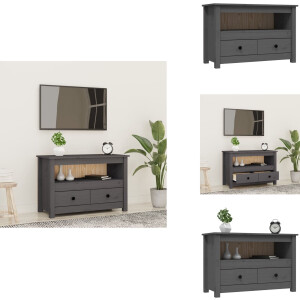 vidaXL Tv-meubel - Tv-meubels - Tv Standaard - Tv Unit - Tv-meubel 79x35x52 cm massief grenenhout grijs