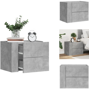 vidaXL Wandgemonteerd Nachtkastje - Wandgemonteerde Nachtkastjes - Bijzettafel - Wandkastje - Nachtkastje wandgemonteerd 45x30x35 cm betongrijs