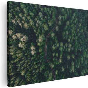 Artaza Canvas Schilderij Bosweg - 40x30 cm - Klein - Wanddecoratie Landschap - Muurdecoratie Natuur - Schilderijen Op Canvas