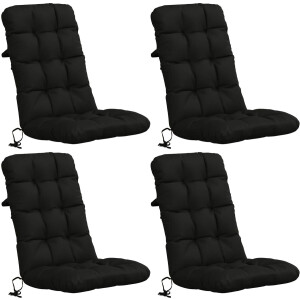 vidaXL - 4-delige - hoogrugkussen - VIANEN - 100% - Polyester - Zwart