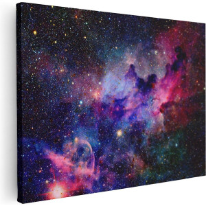 Artaza Canvas Schilderij Sterrenstelsel in de Ruimte - 80x60 cm - Wanddecoratie Woonkamer - Schilderijen - Muurdecoratie