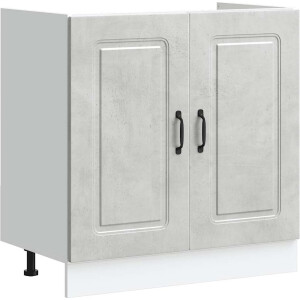 vidaXL - Spoelbakonderkast - Kalmar - 80x46x81,5 - cm - bewerkt - hout - betongrijs