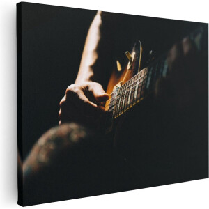 Artaza Canvas Schilderij Man Speelt Gitaar - 80x60 - Foto Op Canvas - Canvas Print