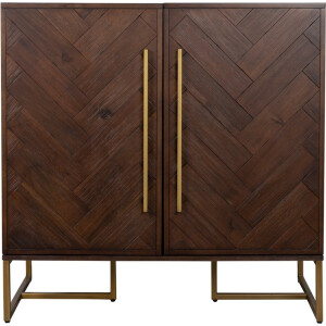 Dutchbone Class Wijnkast/ Drankkast Acaciahout Donkerbruin