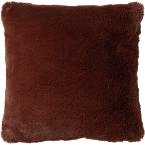 Dutch Decor ZAYA - Sierkussen 45x45 cm - bontlook - effen kleur - Rocky Road - bruin - Inclusief binnenkussen