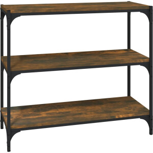 vidaXL - Boekenkast - 80x33x70,5 - cm - hout - en - staal - gerookt - eikenkleur