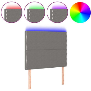 vidaXL - Hoofdbord - LED - 100x5x118/128 - cm - stof - donkergrijs