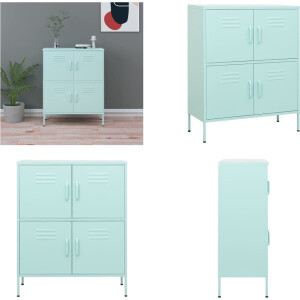 vidaXL Opbergkast 80x35x101,5 cm staal mint - Opbergkast - Opbergkasten - Opslagkast - Opslagkasten