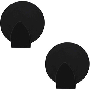 Excellent houseware - Zelfklevende ophang haakjes - zwart - 8x stuks - rvs - handdoeken - theedoeken