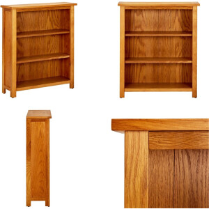 vidaXL Boekenkast met 3 schappen 70x22,5x82 cm massief eikenhout - Boekenkast - Boekenkasten - Boekenplank - Boekenplanken
