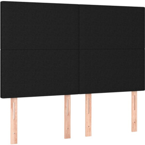 vidaXL - Hoofdbord - zwart - 144x5x118/128 - cm - stof