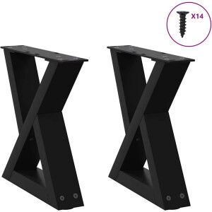 vidaXL - Salontafelpoten - 2 - st - 30x(30-31,3) - cm - staal - zwart