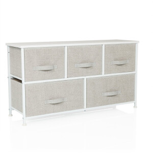 Ladekast FOLDAR 100x30x55cm 5 vakken grijs hjh LIVING