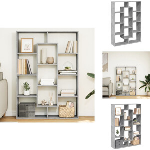 vidaXL Boekenkast - Boekenkasten - Boeken Plank - Schappenkast - Boekenkast 102x29x143 cm bewerkt hout betongrijs