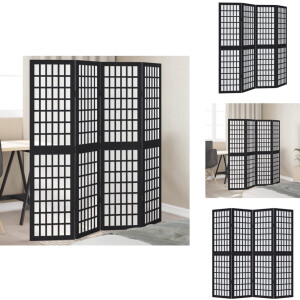 vidaXL Kamerscherm - Kamerschermen - Privacy Scherm - Privacyscherm - Kamerscherm met 4 panelen massief paulowniahout zwart