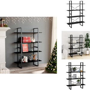 vidaXL Boekenkast - Boekenkasten - Houten Boekenkast - Houten Boekenkasten - Boekenkast met 4 schappen 100x30x140 cm grenenhout zwart